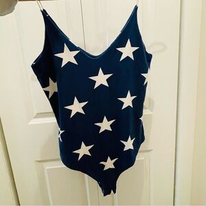 Navy blue bodysuit with White Stars